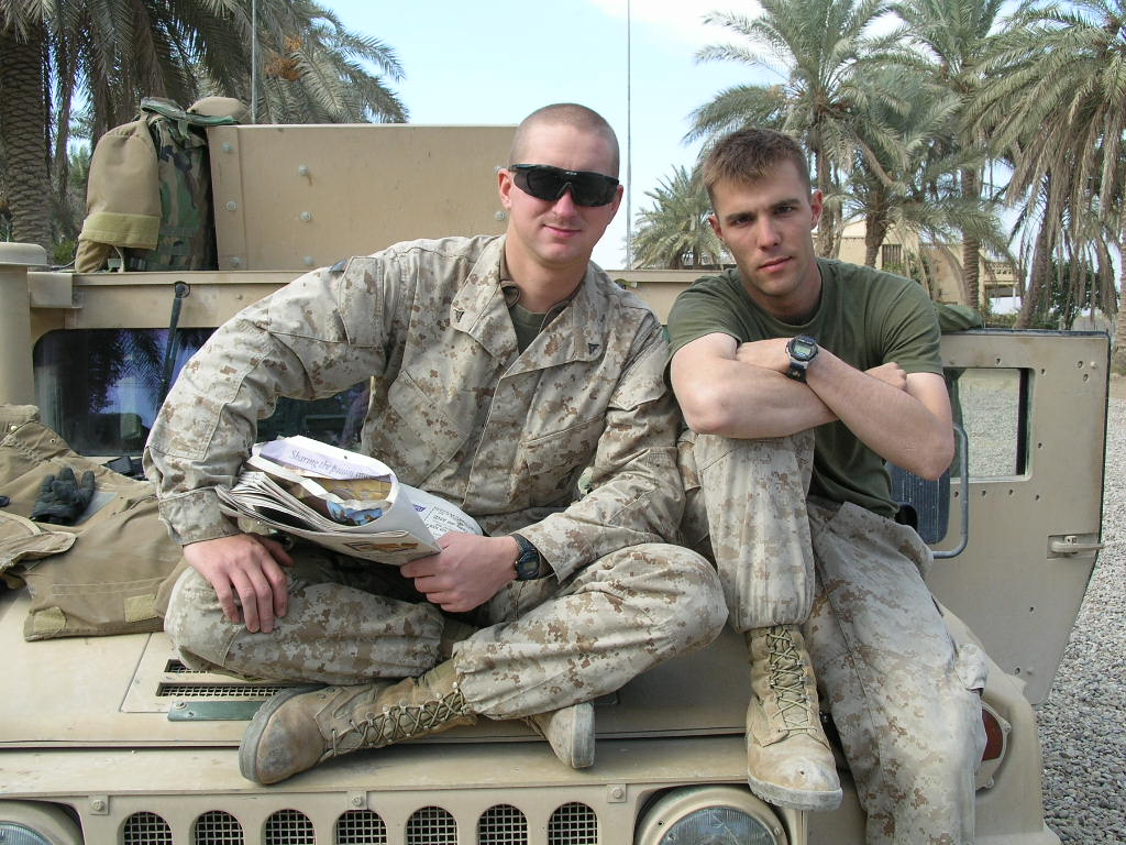 John Konya with Fellow Marine in Iraq