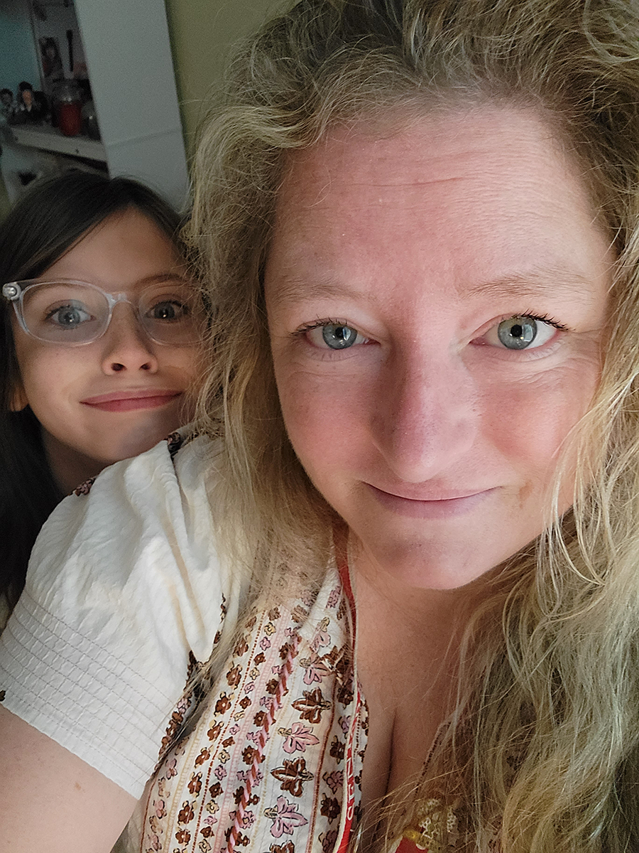 Maureen Leahey and daughter Trinity smile at the camera