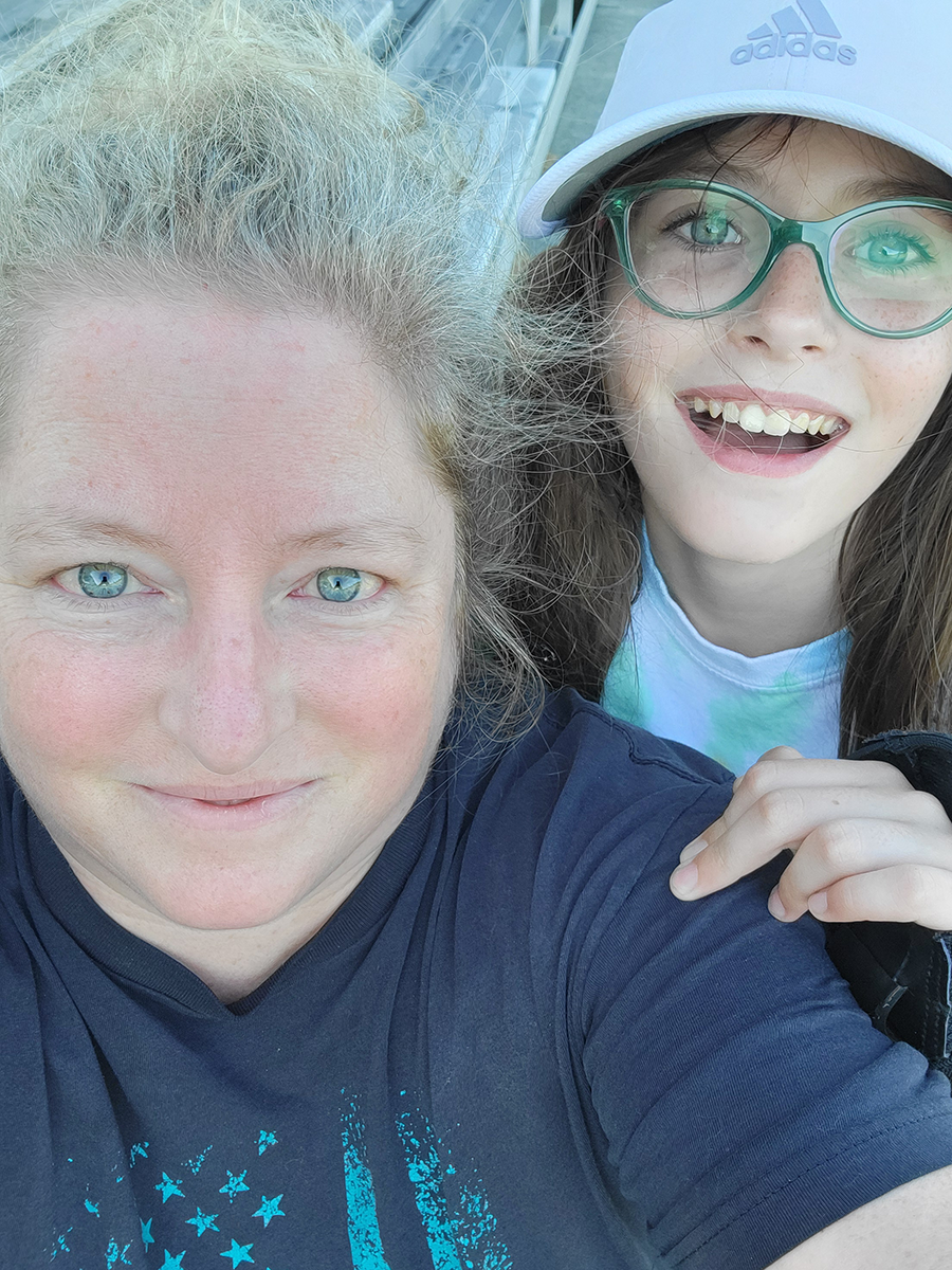 Maureen Leahey and daughter Trinity smile at the camera